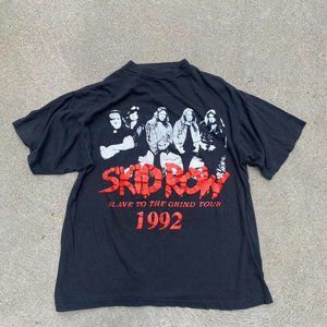 1992 Skid Row and Pantera Slave To The Grind Tour Tee Shirt Size Medium Black